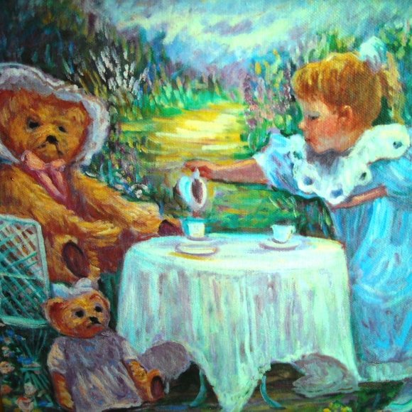 Beautiful Irene Borg ‘Tea For Three’ Wall Picture